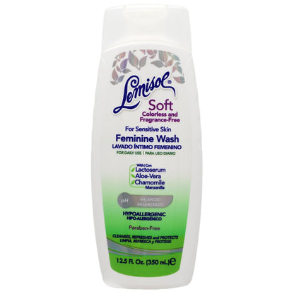 Lemisol Soft Intimwaschlotion – Duftfrei für empfindliche Haut, pH-hautneutral, Geruchskontrolle, 12,5 Fl Oz Flasche (1er-Pack)