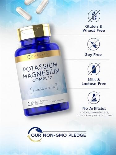 Carlyle Kalium-Magnesium Komplex | 200 Kapseln | Nicht-GVO & Glutenfrei