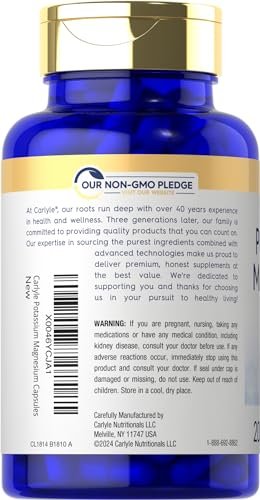Carlyle Kalium-Magnesium Komplex | 200 Kapseln | Nicht-GVO & Glutenfrei