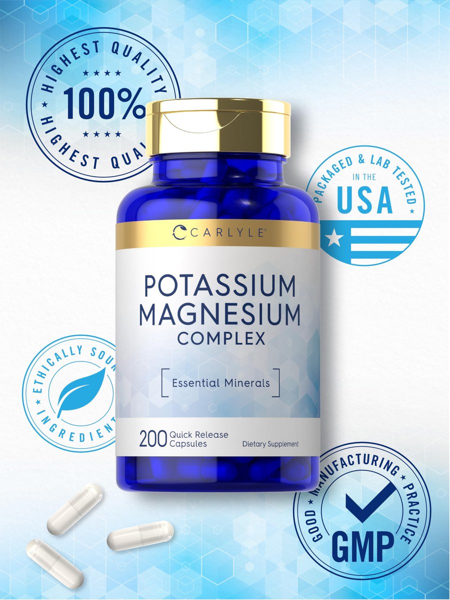 Carlyle Kalium-Magnesium Komplex | 200 Kapseln | Nicht-GVO & Glutenfrei