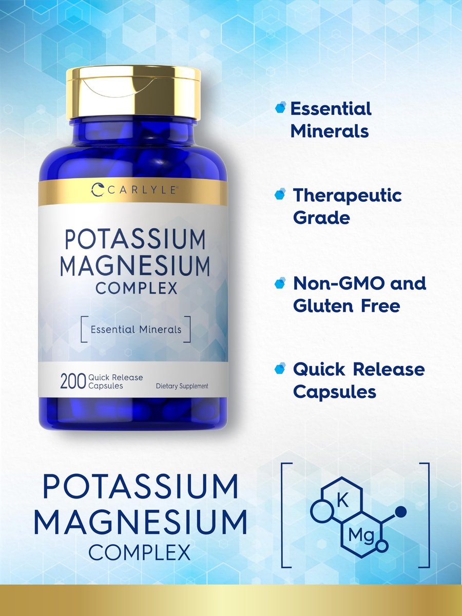 Carlyle Kalium-Magnesium Komplex | 200 Kapseln | Nicht-GVO & Glutenfrei