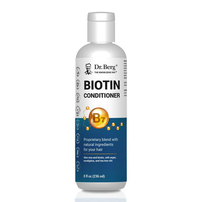 Dr. Berg Biotin Conditioner für Männer & Frauen (Verbesserte Hochleistungsformel) - Unabhängig getestet & zertifiziert, Paraben-, Sulfat- & Silikonfrei - Angereichert mit Biotin, Argan & Botanicals - 236 ml