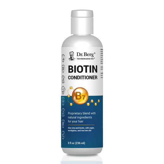 Dr. Berg Biotin Conditioner für Männer & Frauen (Verbesserte Hochleistungsformel) - Unabhängig getestet & zertifiziert, Paraben-, Sulfat- & Silikonfrei - Angereichert mit Biotin, Argan & Botanicals - 236 ml