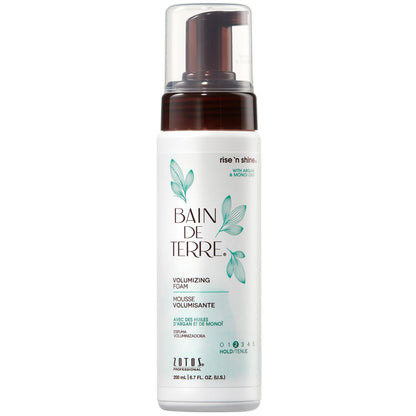 Bain de Terre Rise N' Shine Volumizing Foam – Leichter Halt & Volumen mit Argan- und Monoi-Ölen, parabenfrei, farbsicher, vegan, 200 ml