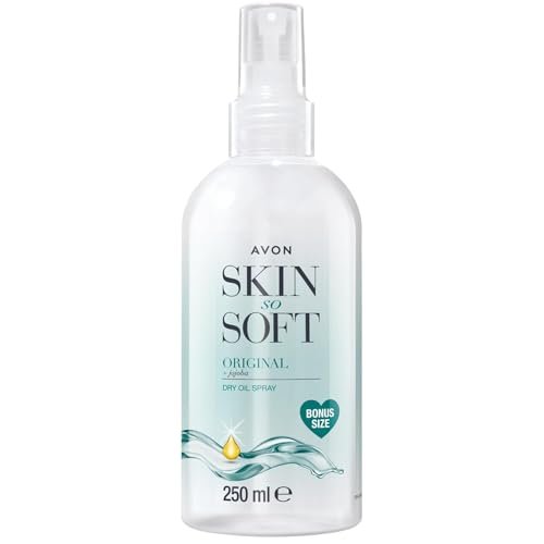 AVON SKIN SO SOFT Original Jojoba Dry Oil Spray 8,45 Fl Oz – Feuchtigkeitsspendendes Körperöl mit Vitamin E, After Shower Body Oil, 250 ML