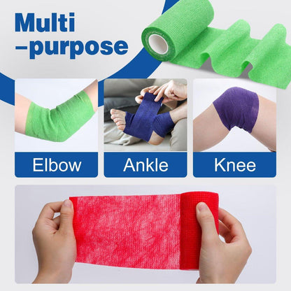 AZEN 9er-Pack Selbstklebende Bandage, 4" x 5 Yards Elastische Kohäsive Bandage, Farbiges Sporttape, Tattoo-Griffband, Veterinärbandage, Knöcheltape