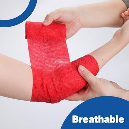 AZEN 9er-Pack Selbstklebende Bandage, 4" x 5 Yards Elastische Kohäsive Bandage, Farbiges Sporttape, Tattoo-Griffband, Veterinärbandage, Knöcheltape