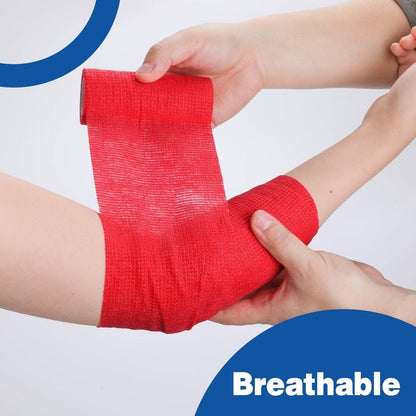 AZEN 9er-Pack Selbstklebende Bandage, 4" x 5 Yards Elastische Kohäsive Bandage, Farbiges Sporttape, Tattoo-Griffband, Veterinärbandage, Knöcheltape