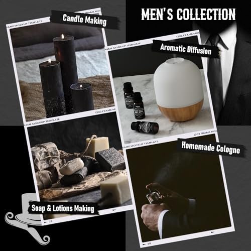 ARVIDSSON Männliche ätherische Öle – Maskuline Duftöle für Diffuser: Sandelholz, Zedernholz, Leder, Süßer Tabak, Bay Rum, Myrrhe – Geschenk für Männer