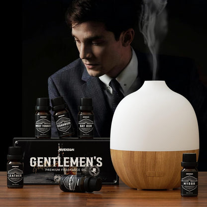 ARVIDSSON Männliche ätherische Öle – Maskuline Duftöle für Diffuser: Sandelholz, Zedernholz, Leder, Süßer Tabak, Bay Rum, Myrrhe – Geschenk für Männer