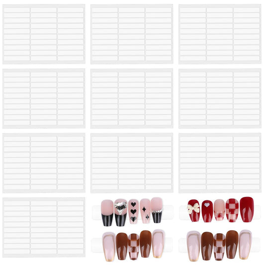 10 Blätter doppelseitiges Nagelklebeband – Transparentes Klebeband für Press-on-Nägel, Nageldesign und Salonbedarf