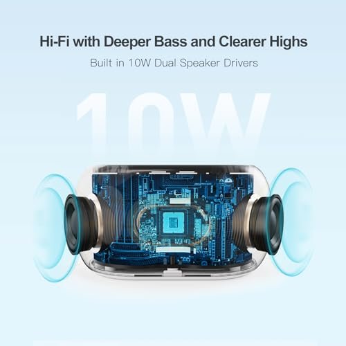 ANJANK Weißes Rauschen Soundmaschine Wecker mit Hi-Fi Bluetooth Lautsprecher, 21 beruhigende Klänge/7 Nachtlichter, 0-100% Dimmer/Schlaf-Timer/Lautstärkeregelung, Einschlafhilfe für Erwachsene & Kinder, Schlafzimmer, Weiß