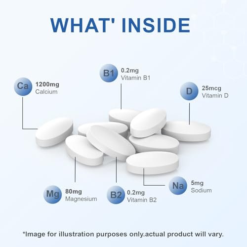 Mellk Calcium-Supplement mit Vitamin D3 1200 mg Magnesium-Mini – 186 Tabletten, ungesüßt, langsame Freisetzung, für Knochengesundheit, Frauen und Männer, Nahrungsergänzungsmittel, leicht zu schlucken, zuckerfrei