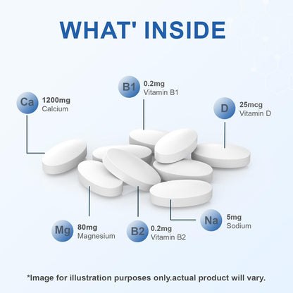 Mellk Calcium-Supplement mit Vitamin D3 1200 mg Magnesium-Mini – 186 Tabletten, ungesüßt, langsame Freisetzung, für Knochengesundheit, Frauen und Männer, Nahrungsergänzungsmittel, leicht zu schlucken, zuckerfrei