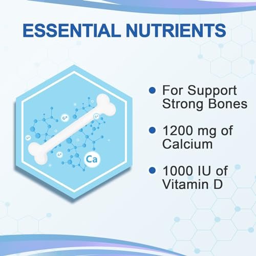 Mellk Calcium-Supplement mit Vitamin D3 1200 mg Magnesium-Mini – 186 Tabletten, ungesüßt, langsame Freisetzung, für Knochengesundheit, Frauen und Männer, Nahrungsergänzungsmittel, leicht zu schlucken, zuckerfrei