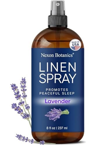Lavendel Leinenspray 240 ml – Erfrischender Stofferfrischer & Kissen Spray für Bettwäsche, Bettlaken & Raum – Beruhigender Raumnebel – Nexon Botanics