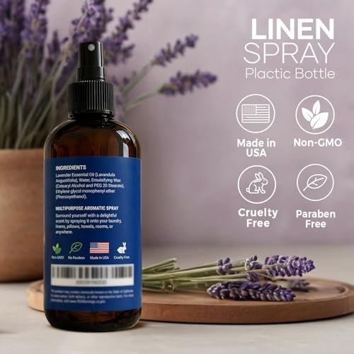 Lavendel Leinenspray 240 ml – Erfrischender Stofferfrischer & Kissen Spray für Bettwäsche, Bettlaken & Raum – Beruhigender Raumnebel – Nexon Botanics