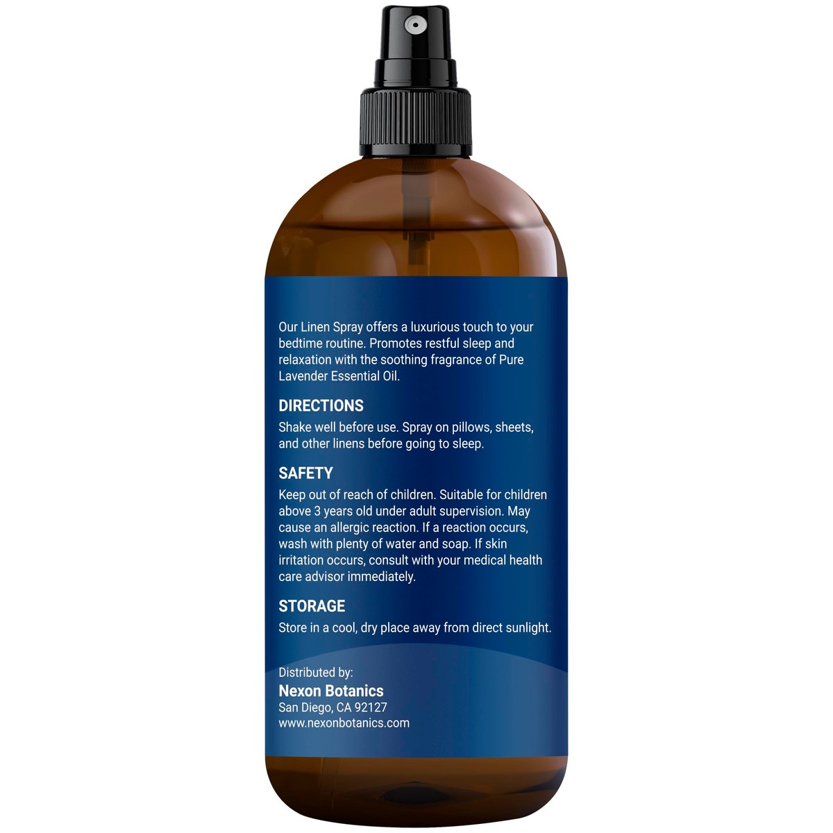 Lavendel Leinenspray 240 ml – Erfrischender Stofferfrischer & Kissen Spray für Bettwäsche, Bettlaken & Raum – Beruhigender Raumnebel – Nexon Botanics