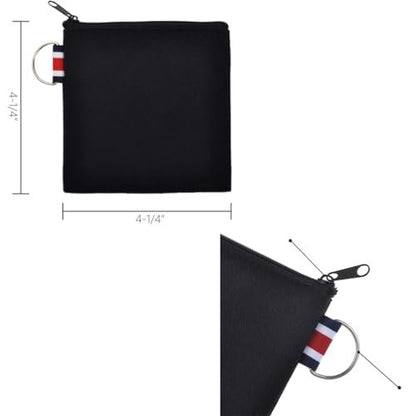 DraCra 3er-Pack kleine Canvas-Reißverschlusstasche mit Aufhängeriemen, quadratische Tragetasche, Reiseaufbewahrungs-Organizer, Mini-Kulturbeutel für Make-up, Lippenstift, Kosmetik, Münzen, Kopfhörer, Ladekabel