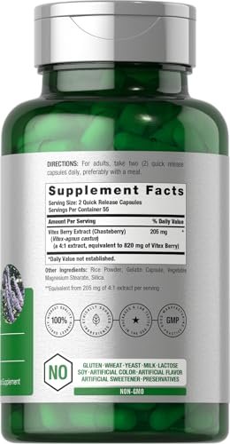 Horbäach Vitex-Beere | 110 Kapseln | Mönchspfeffer für Frauen | Agnus-Castus-Frucht | Non-GMO, Glutenfrei