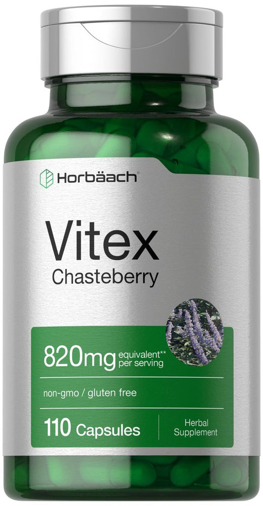 Horbäach Vitex-Beere | 110 Kapseln | Mönchspfeffer für Frauen | Agnus-Castus-Frucht | Non-GMO, Glutenfrei