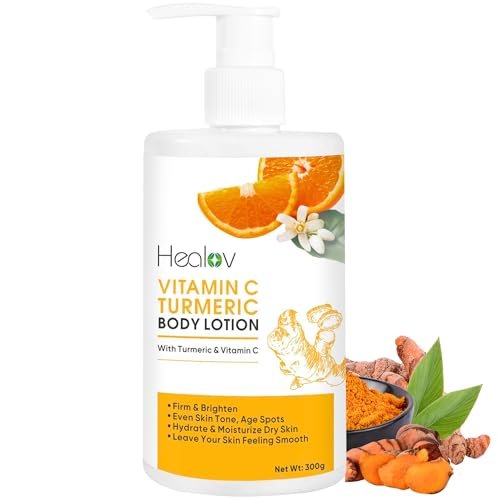 Healov Kurkuma Lotion gegen dunkle Flecken – Natürliche Hautaufhellende Körperlotion – Kurkuma Gesichtscreme zur Reinigung der Haut, Bekämpfung von Akne, gleichmäßiger Teint, Narben und Sonnenschäden – Dunkle Flecken Creme bei Hyperpigmentierung