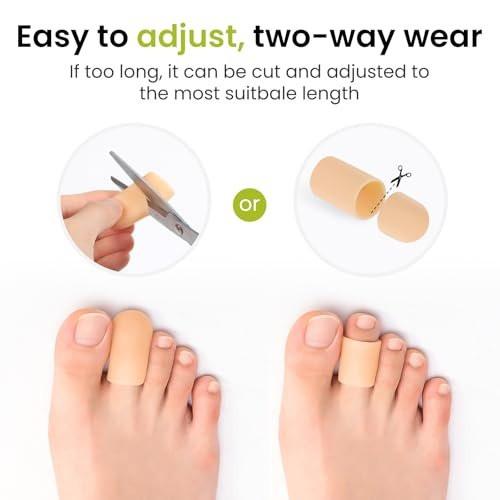 Bukihome 12er-Pack Gel-Zehenkappen, Zehenschützer für Damen und Herren – Polsterung und Schutz für die Zehen, lindert Schmerzen durch eingewachsene Zehennägel, Hühneraugen, Blasen, Hammerzehen (8L + 4S)