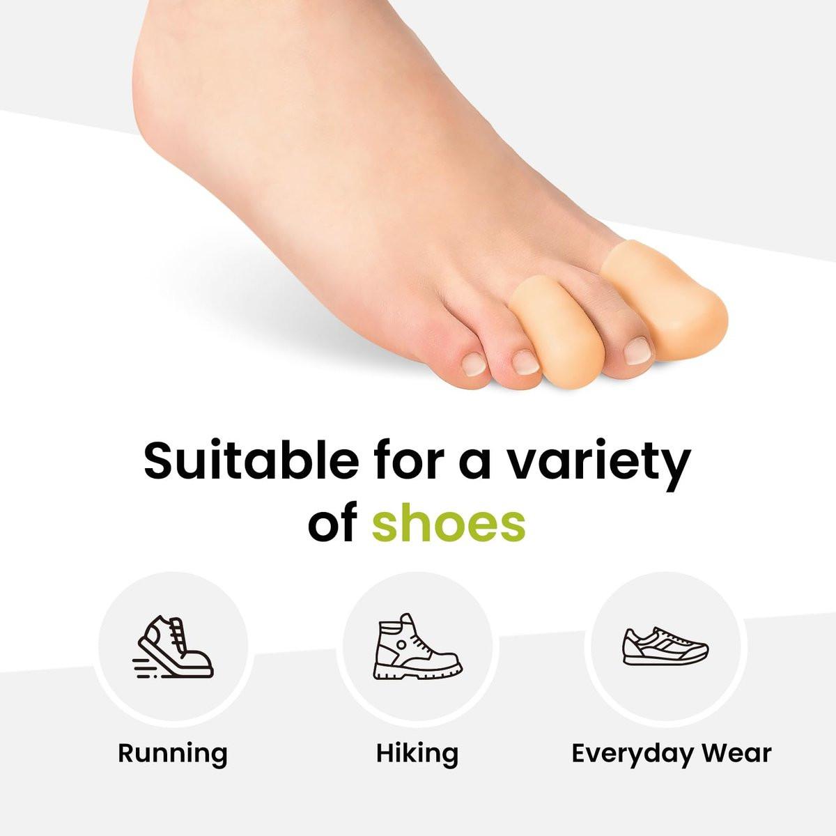 Bukihome 12er-Pack Gel-Zehenkappen, Zehenschützer für Damen und Herren – Polsterung und Schutz für die Zehen, lindert Schmerzen durch eingewachsene Zehennägel, Hühneraugen, Blasen, Hammerzehen (8L + 4S)