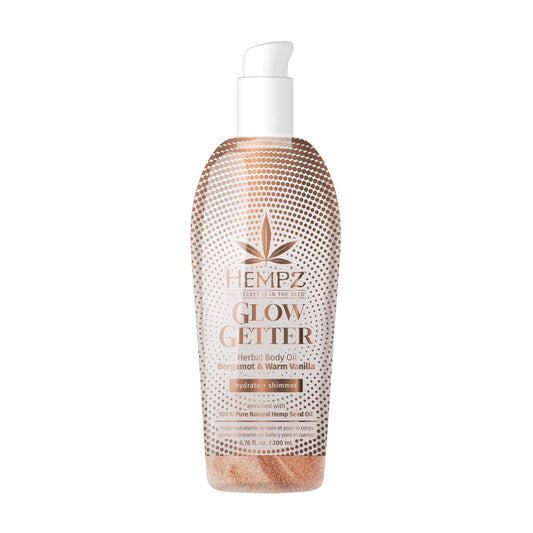 Hempz Glow Getter Hydrating Body Oil mit Schimmer 6.76 oz – Feuchtigkeitsspendendes Körperöl für strahlende Haut