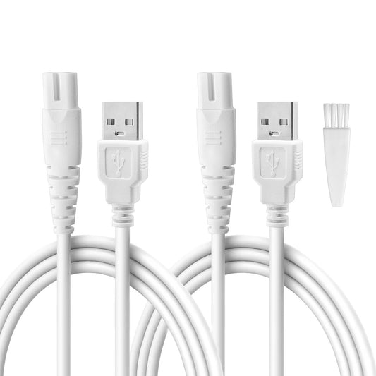 2er-Pack Ersatzkabel für elektrischen Hornhautentferner – Kompatibel mit Pritech BCM-1138 und anderen Fußhautentfernern, USB-Ladekabel