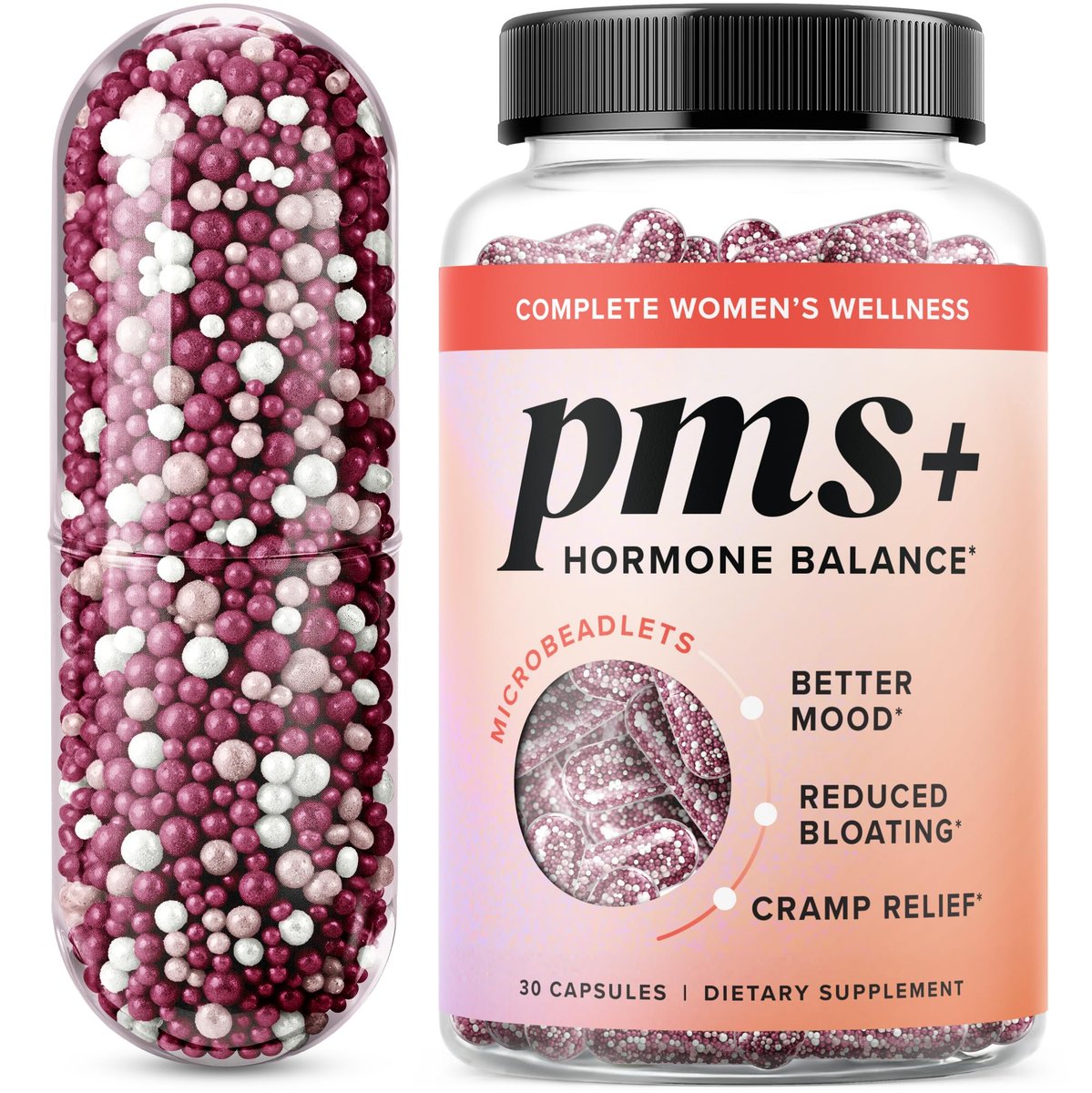 PMS-Unterstützung für Frauen mit Linderung von PMS-Symptomen | Hormonelle Akne, Hormonbalance & Periodenbeschwerden | Mönchspfeffer-Präparat mit Dong Quai, Cranberry & Vitamin B6 | Non-GMO 30 Kapseln