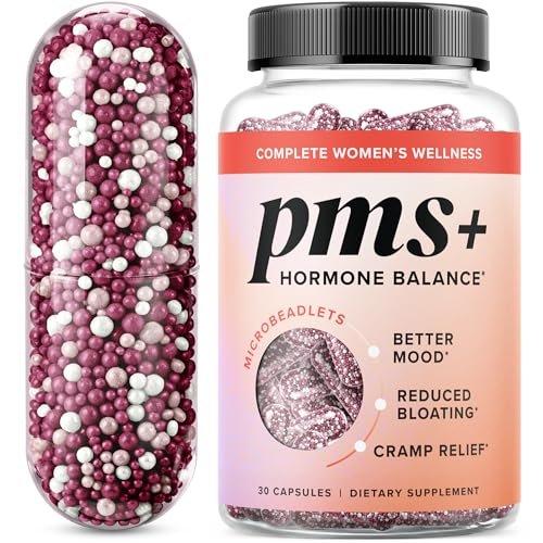 PMS-Unterstützung für Frauen mit Linderung von PMS-Symptomen | Hormonelle Akne, Hormonbalance & Periodenbeschwerden | Mönchspfeffer-Präparat mit Dong Quai, Cranberry & Vitamin B6 | Non-GMO 30 Kapseln