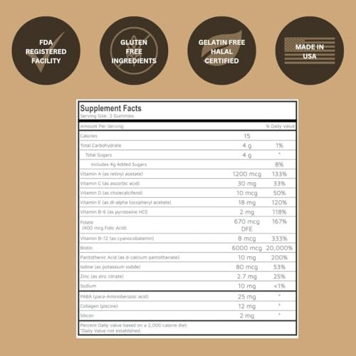 Black Girl Vitamins - Haar-, Haut- und Nagelgummis mit Biotin (6000 mcg), Zink, Gelatinefrei, Vitamin A und Vitamin E - Glutenfrei. Hergestellt in den USA (Passionsfrucht, 60 Stück) 30-Tage-Vorrat