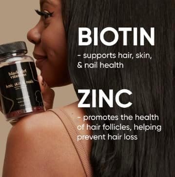 Black Girl Vitamins - Haar-, Haut- und Nagelgummis mit Biotin (6000 mcg), Zink, Gelatinefrei, Vitamin A und Vitamin E - Glutenfrei. Hergestellt in den USA (Passionsfrucht, 60 Stück) 30-Tage-Vorrat