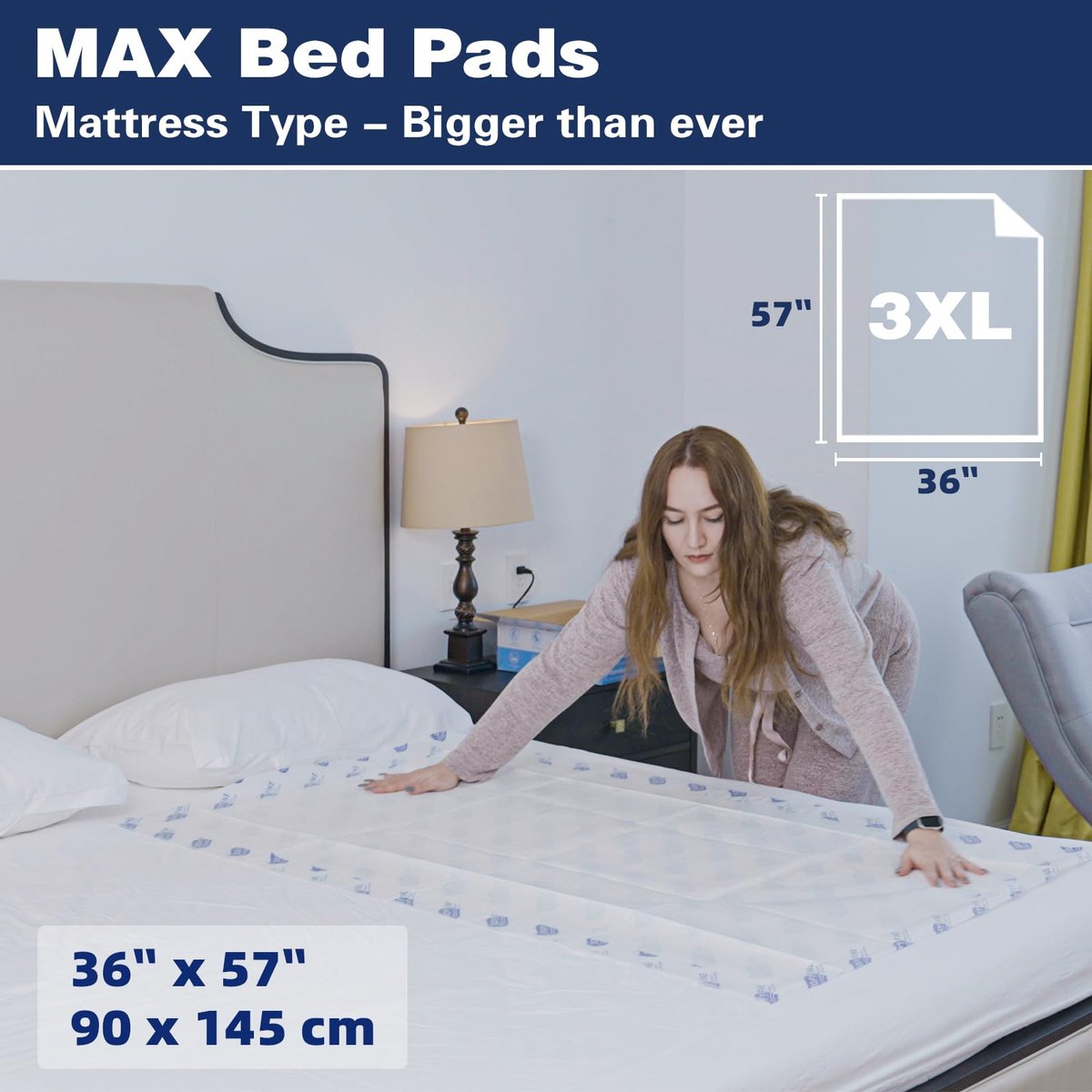 SOFYFINE Extra Große Einweg-Inkontinenzunterlagen 145 x 91 cm – Reißfest, 215 g/m², 10-fache Saugkraft, 360 Pfund Belastbarkeit, 10 Stück