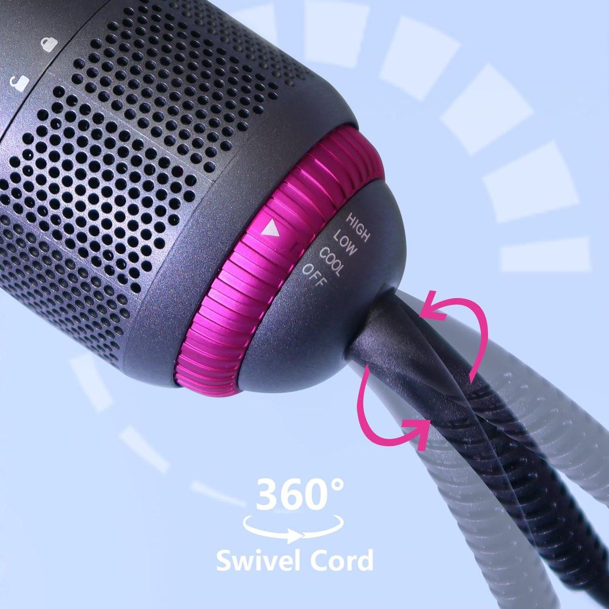 SPPZCUR 4-in-1 Haarbürsten-Föhn, Hot Air Brush mit Diffusor und Kammaufsatz, Negativ-Ionen-Technologie, abnehmbarer Haartrockner für Frauen, Salon und Zuhause, Grau