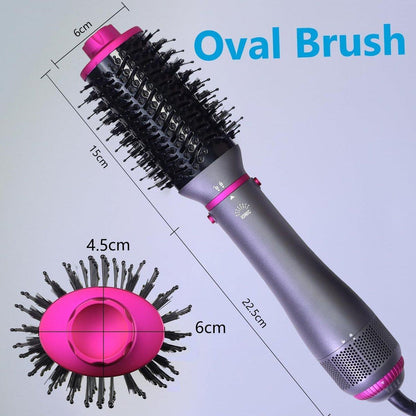 SPPZCUR 4-in-1 Haarbürsten-Föhn, Hot Air Brush mit Diffusor und Kammaufsatz, Negativ-Ionen-Technologie, abnehmbarer Haartrockner für Frauen, Salon und Zuhause, Grau