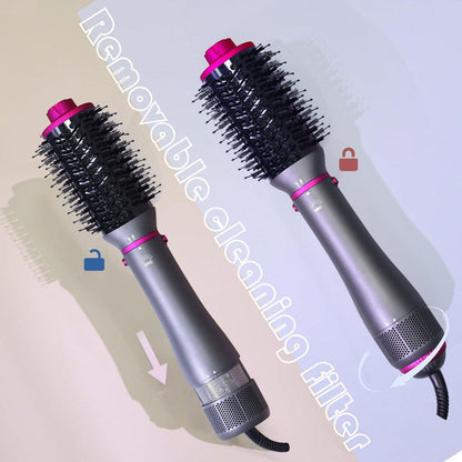 SPPZCUR 4-in-1 Haarbürsten-Föhn, Hot Air Brush mit Diffusor und Kammaufsatz, Negativ-Ionen-Technologie, abnehmbarer Haartrockner für Frauen, Salon und Zuhause, Grau