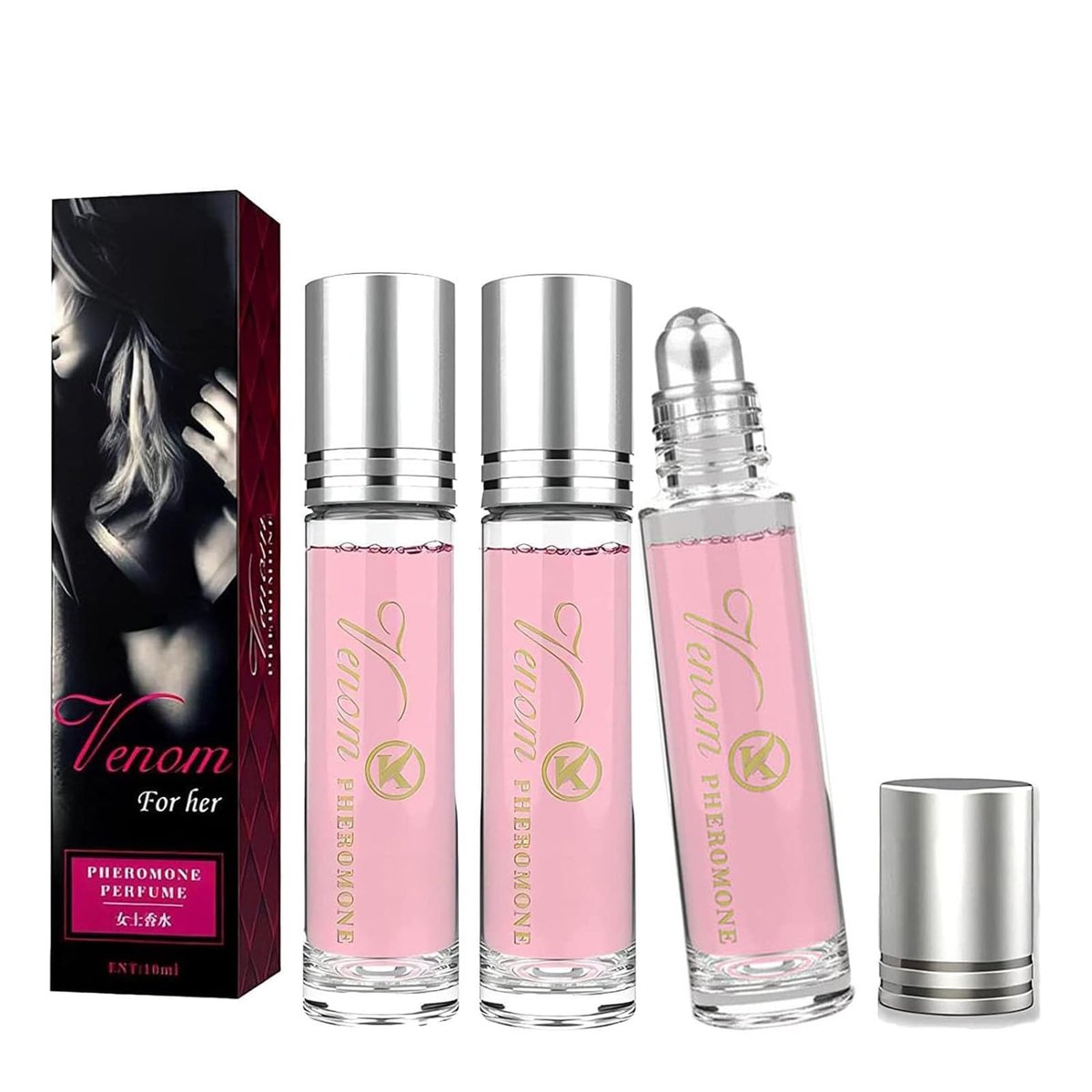 Lunex Phero Perfume für Frauen – 3er-Pack Pheromon-Parfum, langanhaltender Roll-On, 0,33 Fl Oz