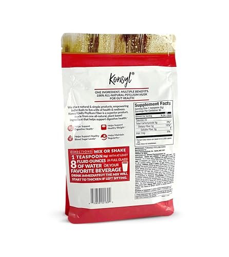Konsyl Tägliches Psyllium-Faserpulver – 19 Unzen, 90 Portionen, natürliches ungesüßtes lösliches Ballaststoffpräparat – Psylliumschalen-Präbiotikum für Verdauungsunterstützung und Darmgesundheit – Zuckerfrei, Keto & Vegan