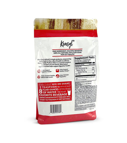 Konsyl Tägliches Psyllium-Faserpulver – 19 Unzen, 90 Portionen, natürliches ungesüßtes lösliches Ballaststoffpräparat – Psylliumschalen-Präbiotikum für Verdauungsunterstützung und Darmgesundheit – Zuckerfrei, Keto & Vegan