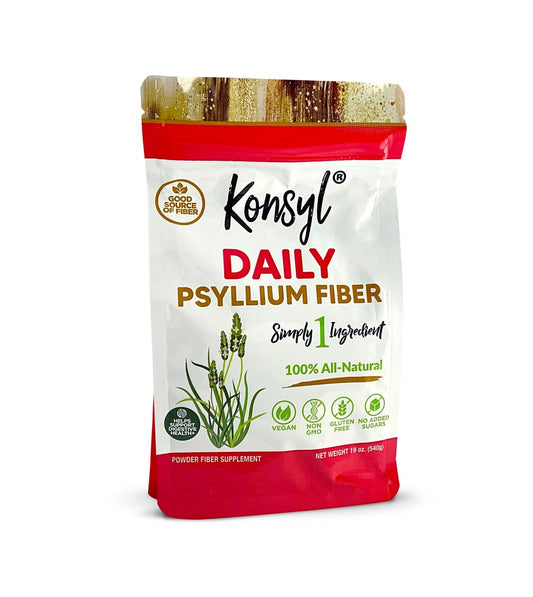 Konsyl Tägliches Psyllium-Faserpulver – 19 Unzen, 90 Portionen, natürliches ungesüßtes lösliches Ballaststoffpräparat – Psylliumschalen-Präbiotikum für Verdauungsunterstützung und Darmgesundheit – Zuckerfrei, Keto & Vegan