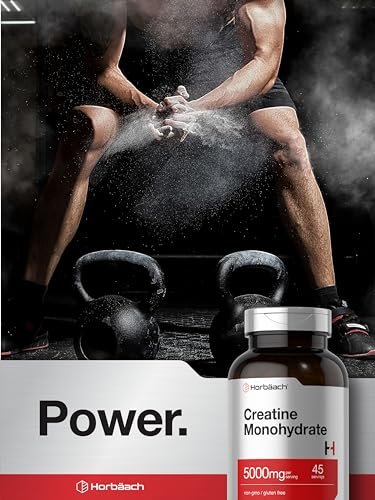 Horbäach Creatin Monohydrat | 5g | 225 Kapseln | Non-GMO, Glutenfrei