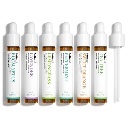 Ätherische Öle Set (Eukalyptus, Lavendel, Zitronengras, Pfefferminze, Teebaum, Orange) für Diffuser, topische Anwendung, Körper, natürlicher Raumduft, Geschenk für Frauen & Männer