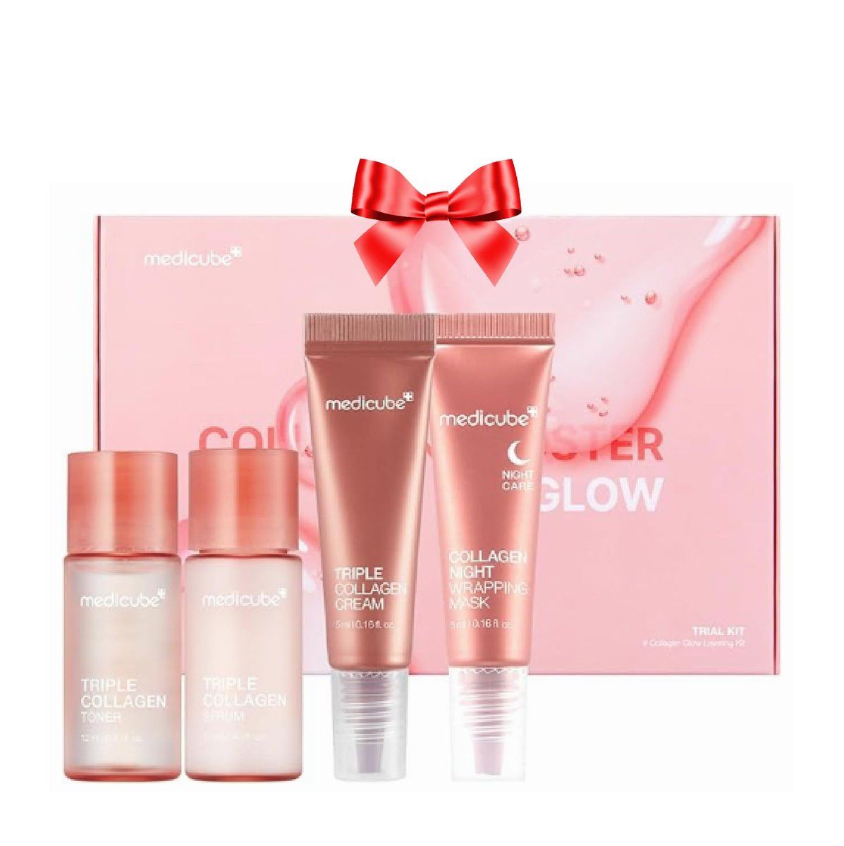 Medicube Glass Skin Collagen Trial Kit – Koreanisches Hautpflegeset für strahlende Haut, Reisegröße, 4-Schritte-Routine