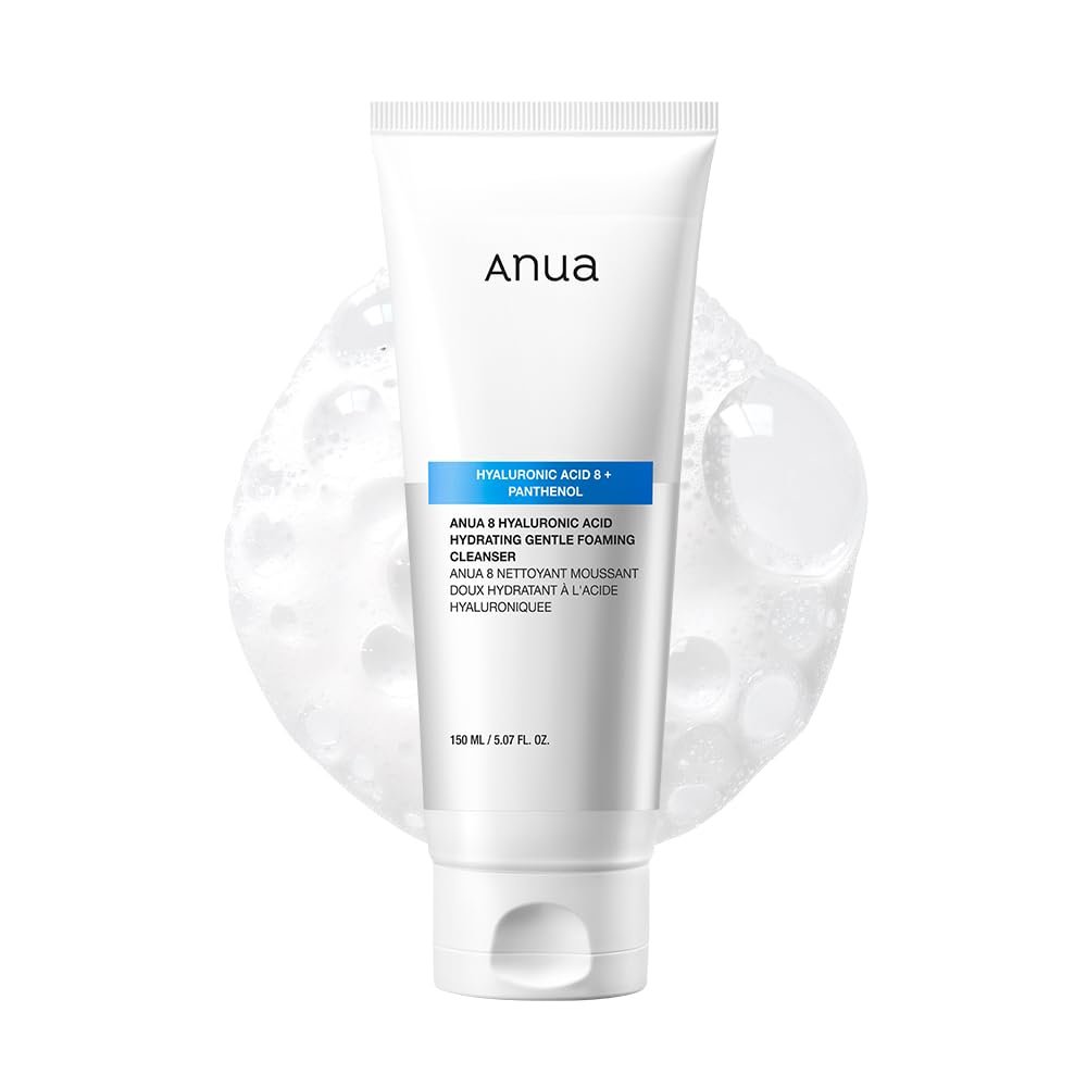 ANUA Hydrating Gentle Foaming Cleanser – Feuchtigkeitsspendender Gesichtsreiniger für die Doppelreinigung, mit Hyaluronsäure, Zink und Panthenol, für trockene & empfindliche Haut, Talgausgleich, koreanische Hautpflege, 150 ml