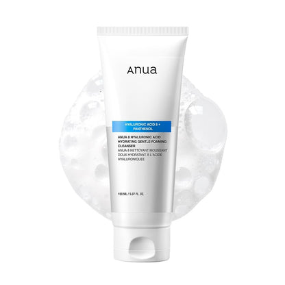 ANUA Hydrating Gentle Foaming Cleanser – Feuchtigkeitsspendender Gesichtsreiniger für die Doppelreinigung, mit Hyaluronsäure, Zink und Panthenol, für trockene & empfindliche Haut, Talgausgleich, koreanische Hautpflege, 150 ml