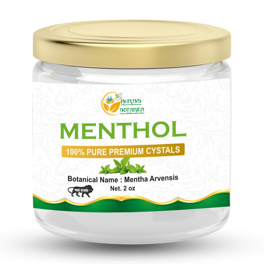 Herbs Botanica Mentholkristalle (Mentha Arvensis), 100% reine Lebensmittelqualität USP für Aromatherapie, Erkältung & Verstopfung, Salben, Balsame, Cremes, Seifenherstellung & Kosmetik, 57 g