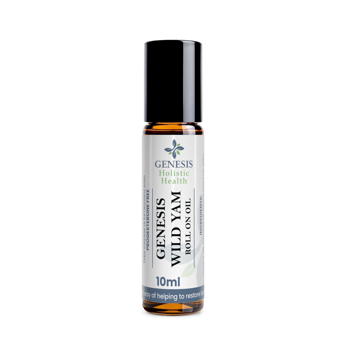 Genesis Wild Yam Root Roll On Öl für Frauen 10ml – Bio Wild Yam Öl mit Mönchspfeffer & Rotklee, vegan & unparfümiert, schnell einziehend, hergestellt in USA