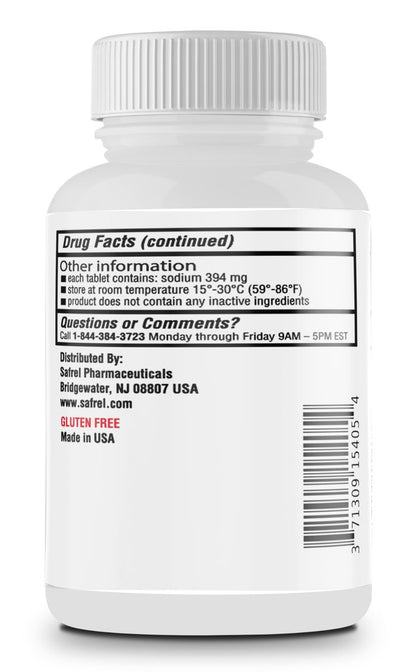 Safrel Natriumchlorid Tabletten 1 g, USP | Normale Salztabletten | (15,4 g) | Elektrolyt-Ausgleich, Hydrationsgetränk (500 Stück, Packung mit 1)